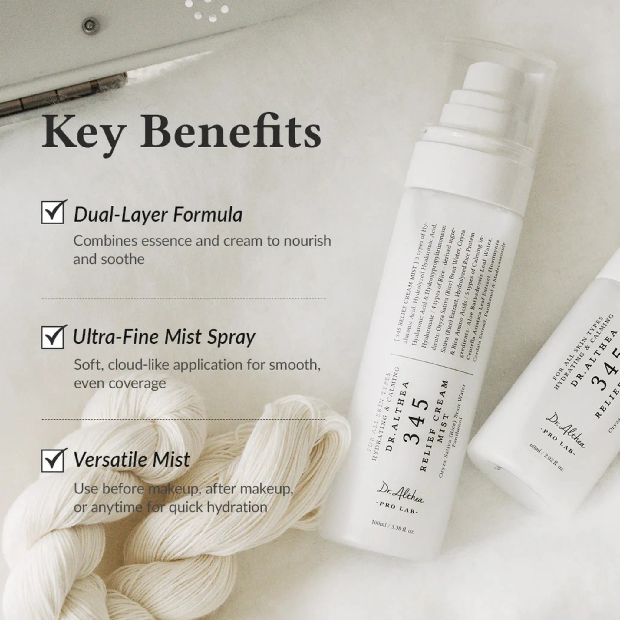 345 Relief Cream Mist - Mist Hidratant 2-în-1 cu Efect Calmant și Reparare a Barierei