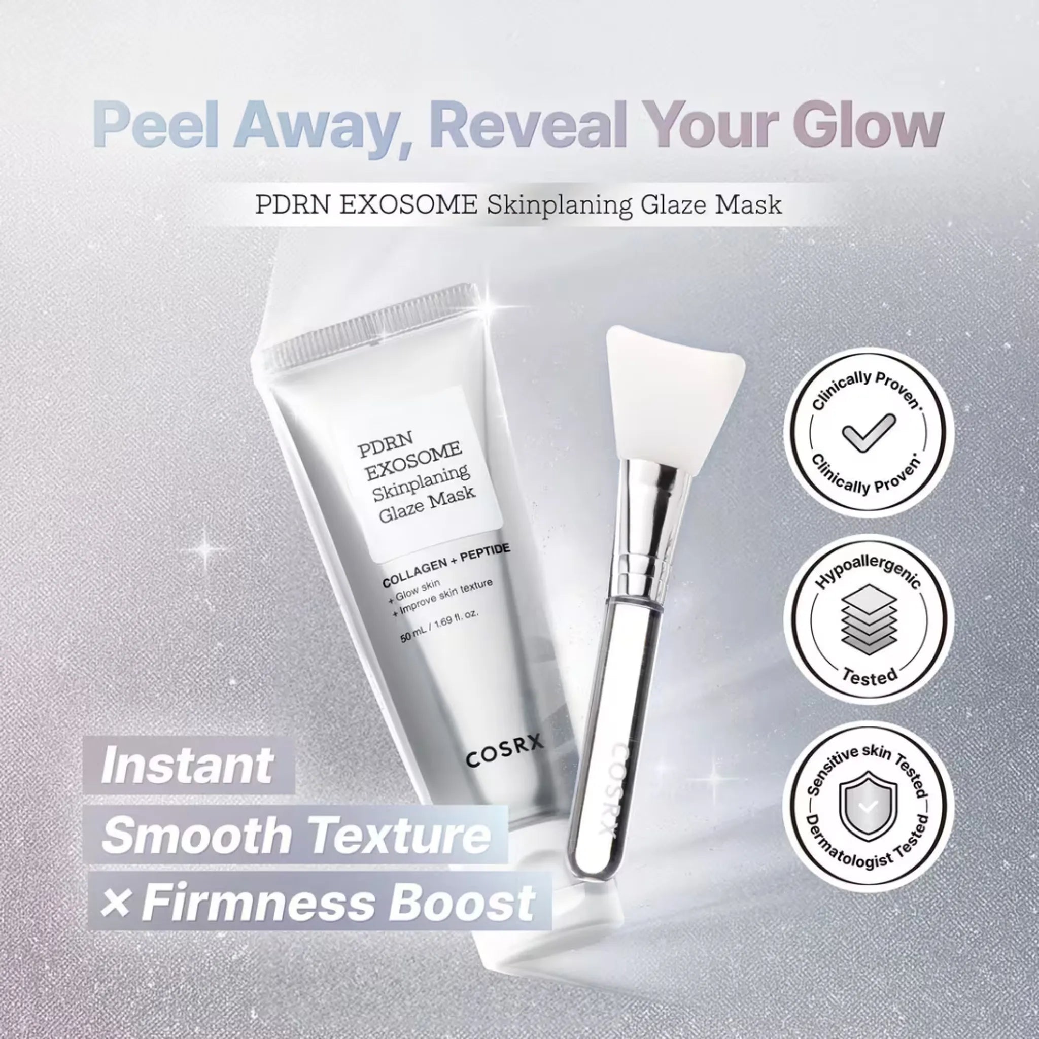 PDRN Exosome Skinplaning Glaze Mask - Mască Peel-Off cu PDRN și Exozomi pentru Glow și Fermitate
