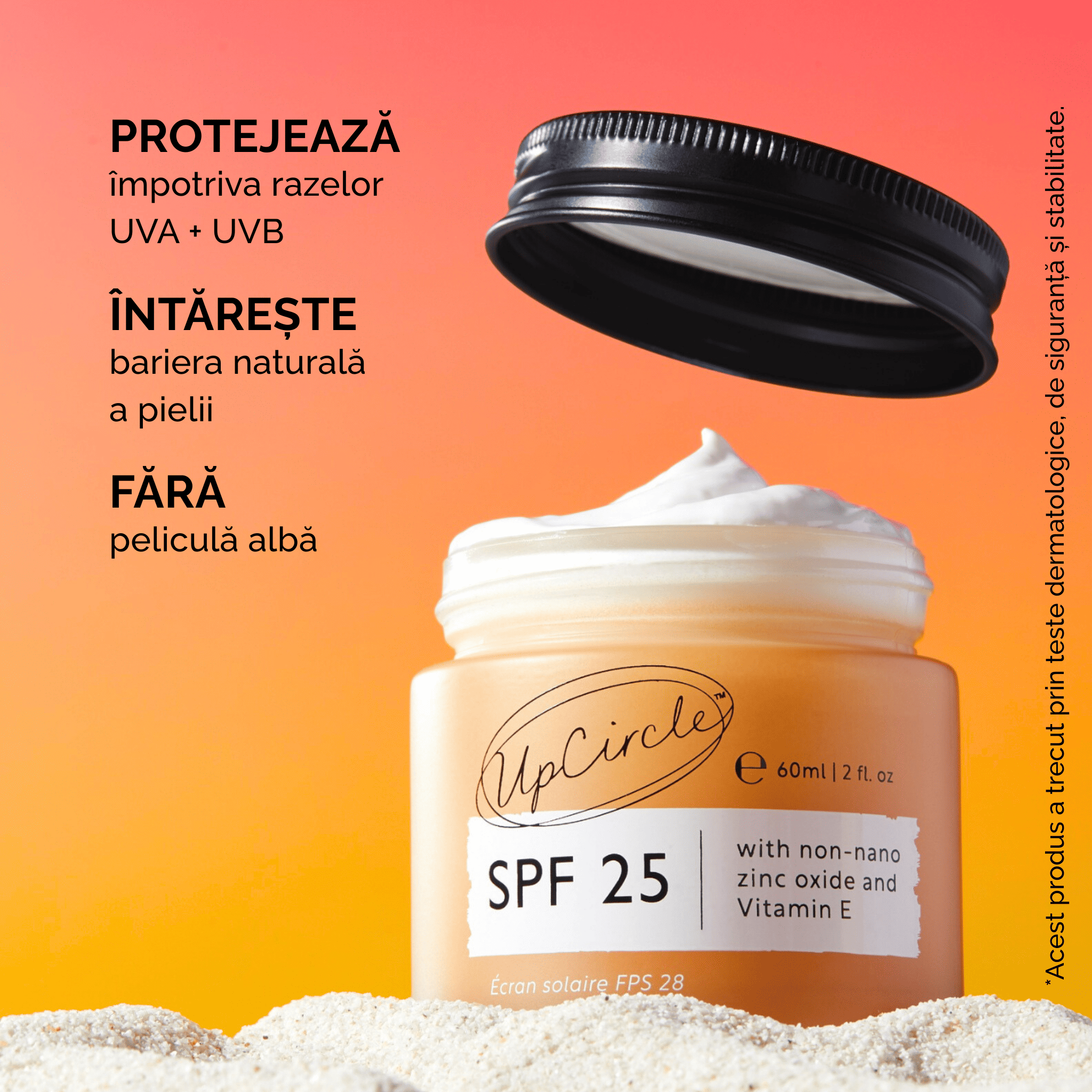 Cremă Solară Minerală SPF 25 – Protecție și Hidratare Naturală