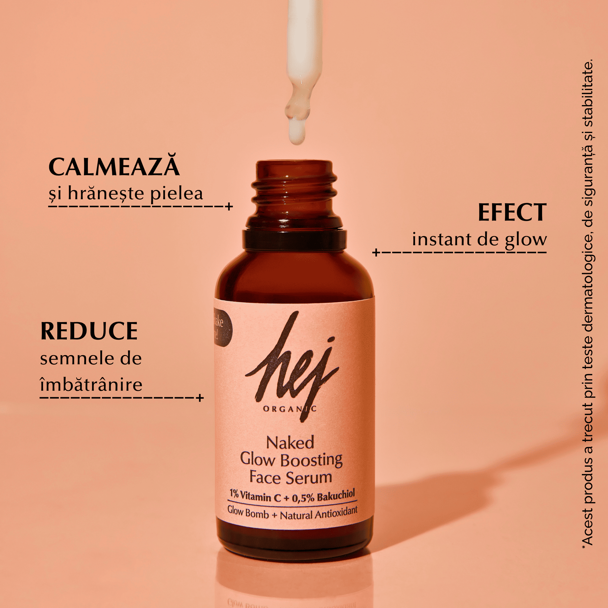 NAKED - Ser Iluminator cu Vitamina C, Bakuchiol și Caise Organice