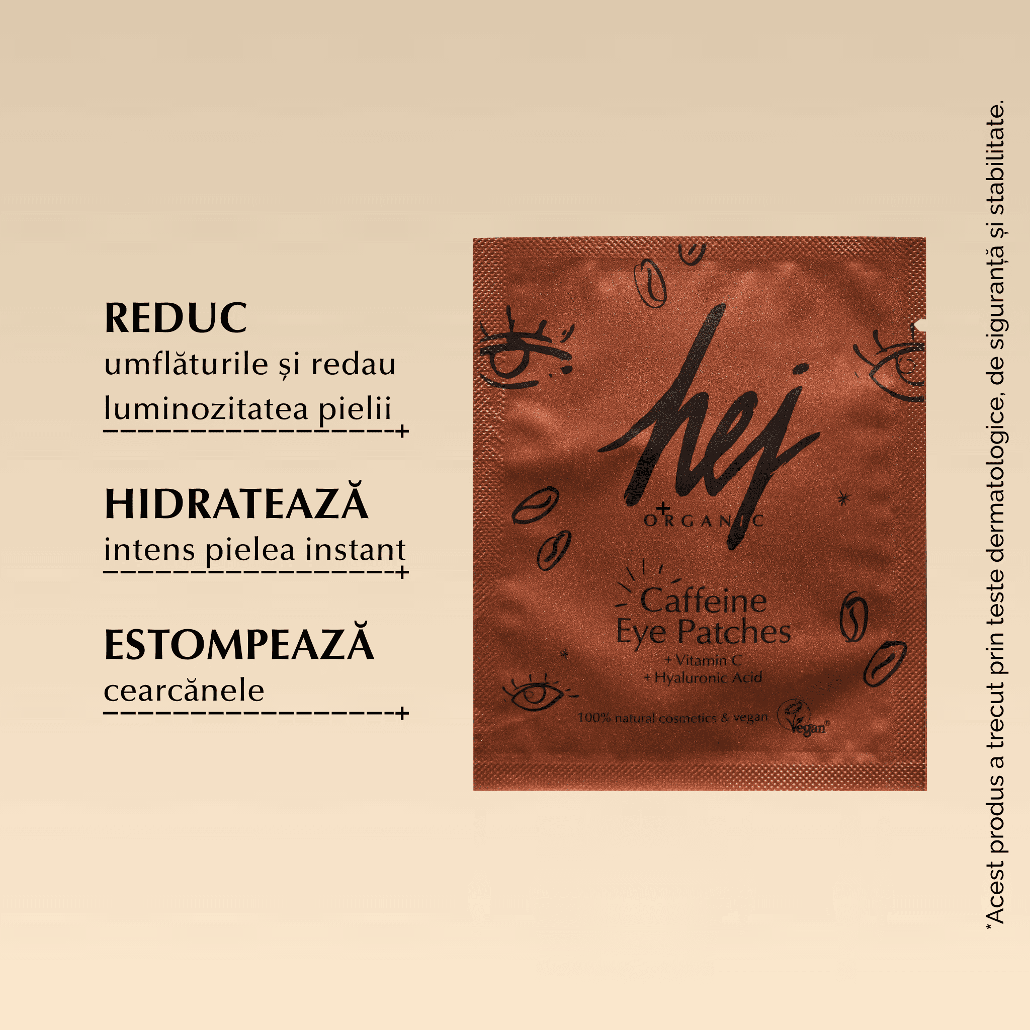 SENSITIVE - Plasturi pentru Ochi cu Vitamina C, Cofeină și Acid Hialuronic