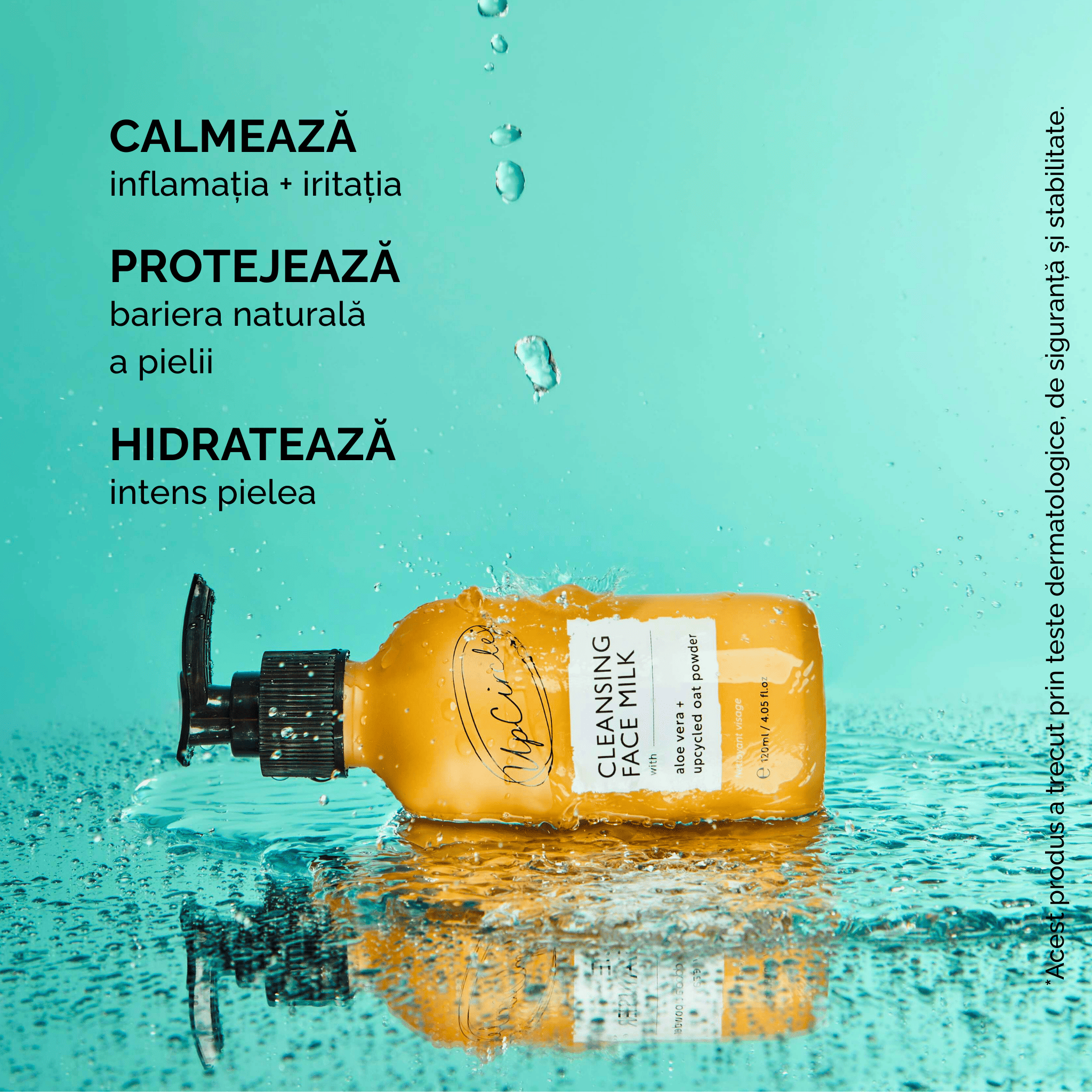 Lapte Demachiant cu Pudră de Ovăz și Aloe Vera