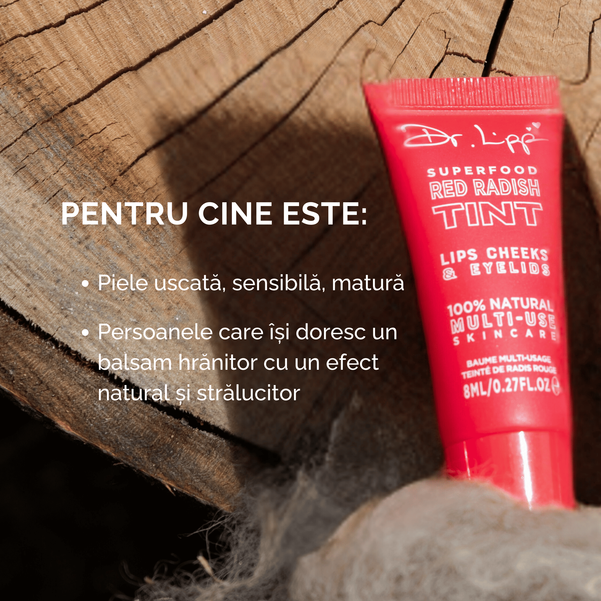 Balsam Hidratant pentru Buze 4-in-1 cu Ridichie Rosie
