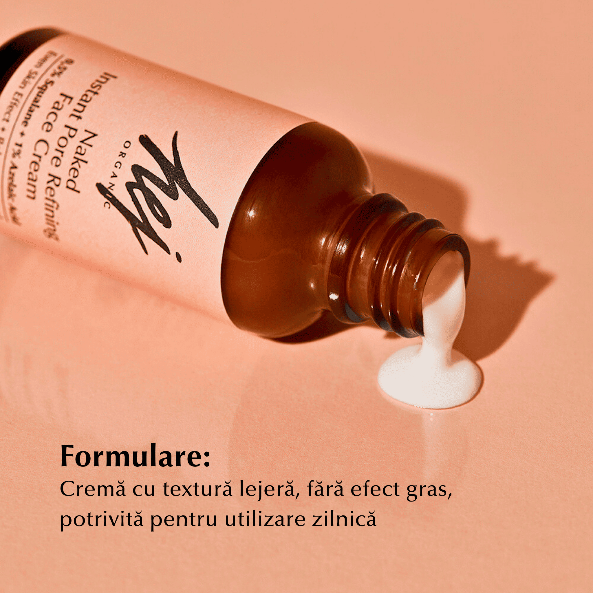 NAKED - Cremă de Față pentru Pori și Sebum cu Acid Azelaic, Squalane și Caisă
