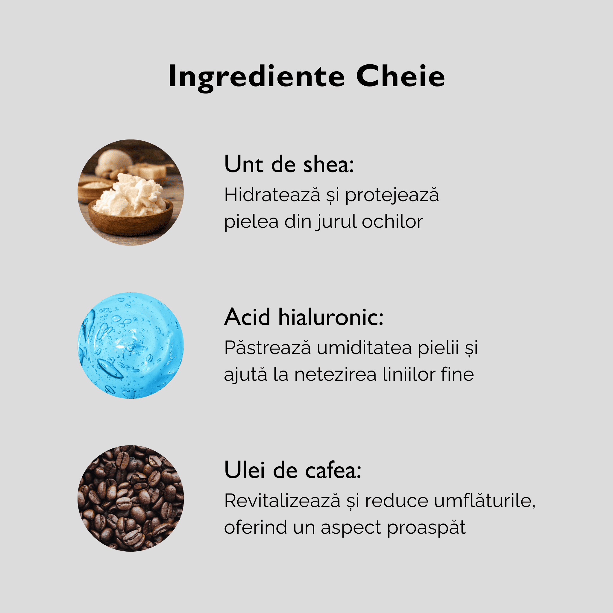 Cremă de Ochi pentru Cearcăne și Linii Fine cu Acid Hialuronic