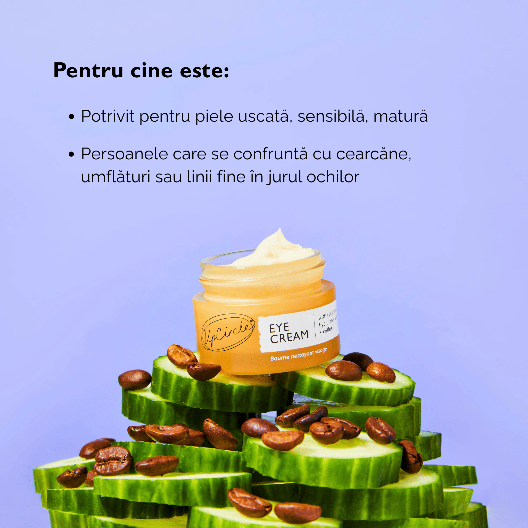 Cremă de Ochi pentru Cearcăne și Linii Fine cu Acid Hialuronic