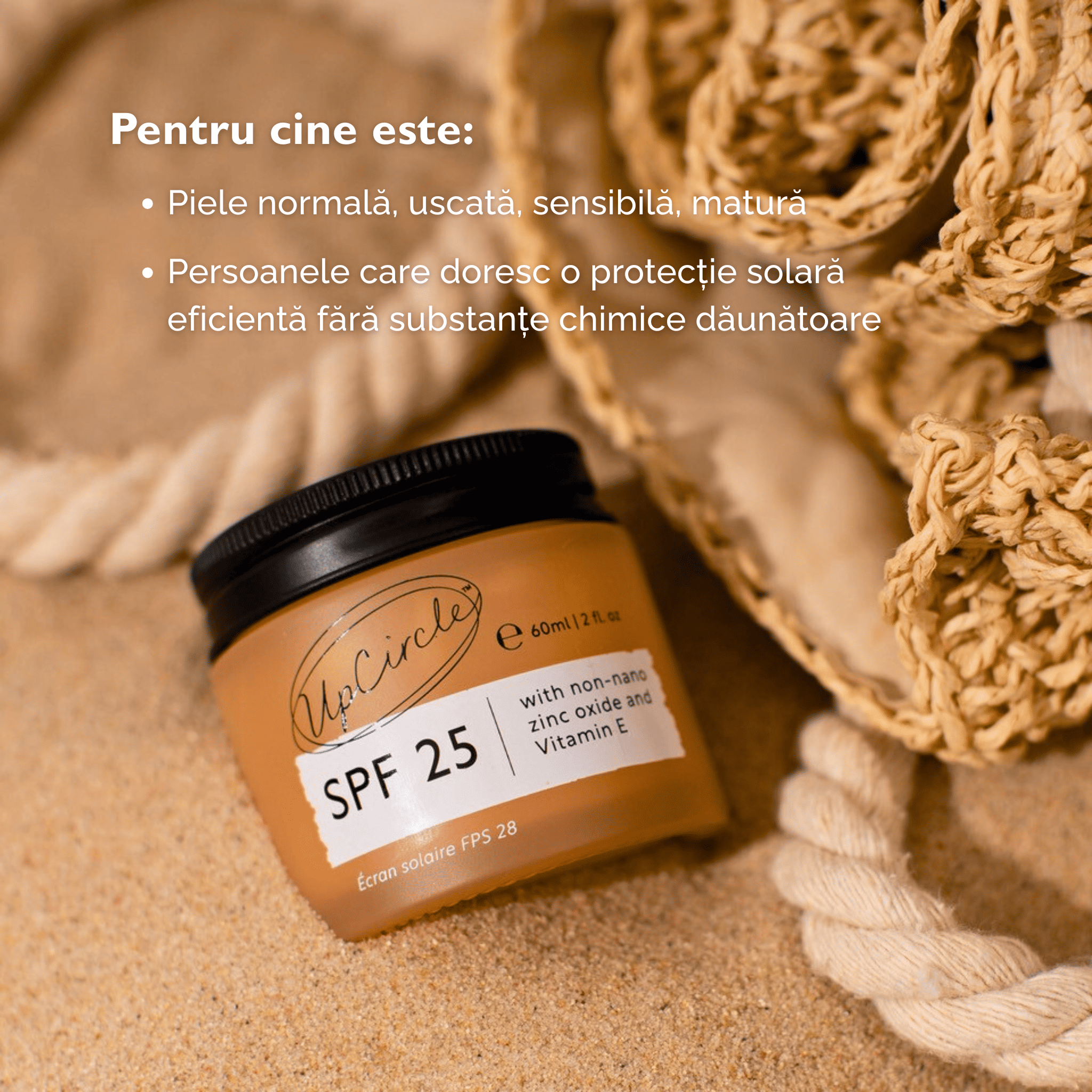 Cremă Solară Minerală SPF 25 – Protecție și Hidratare Naturală
