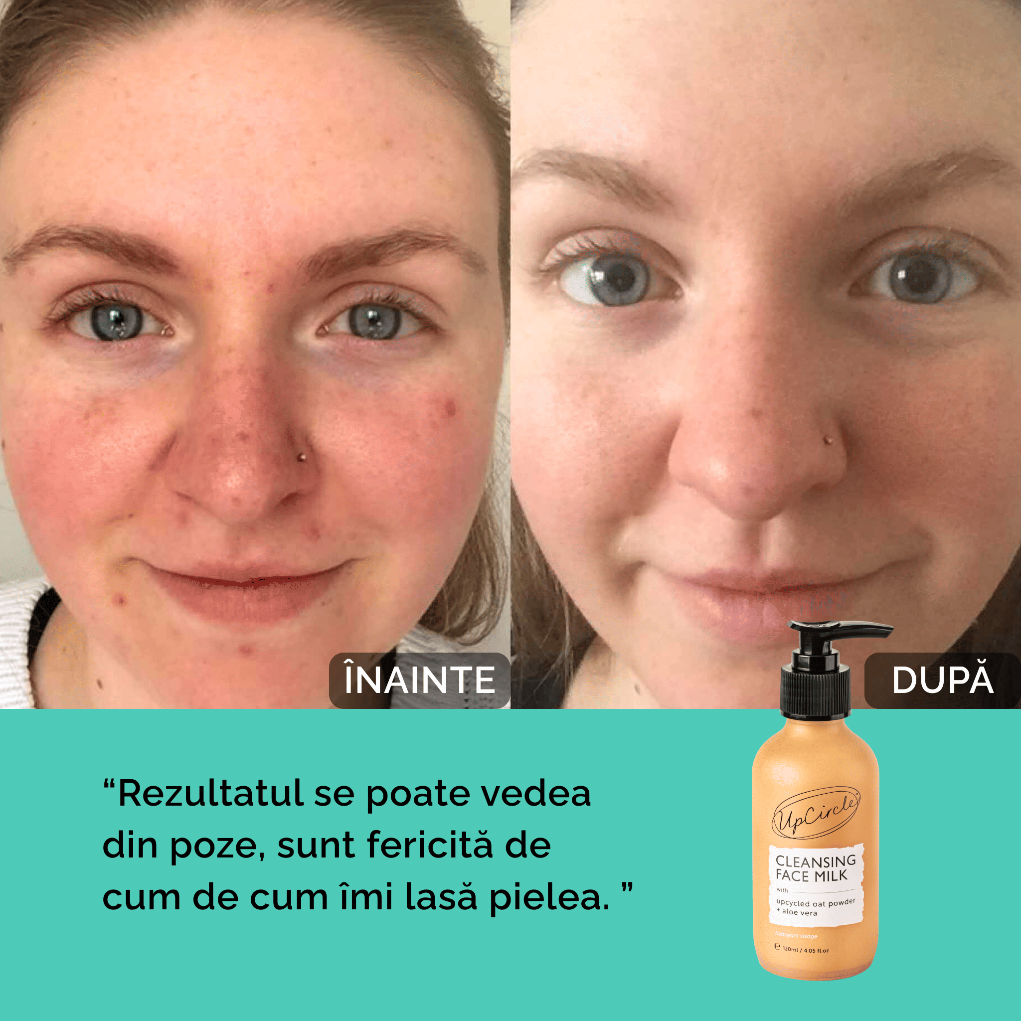 Lapte Demachiant cu Pudră de Ovăz și Aloe Vera