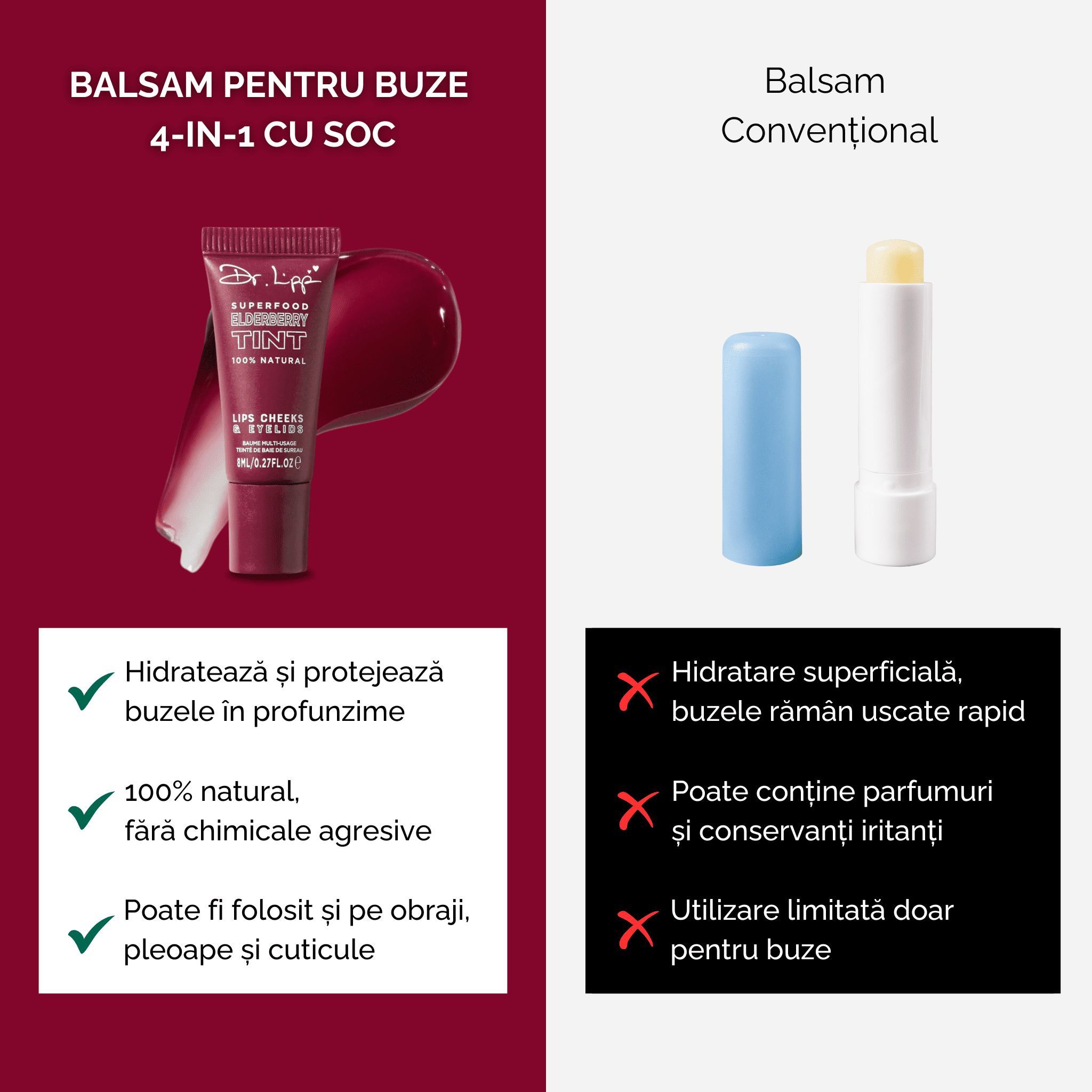 Balsam Hidratant pentru Buze 4-in-1 cu Soc