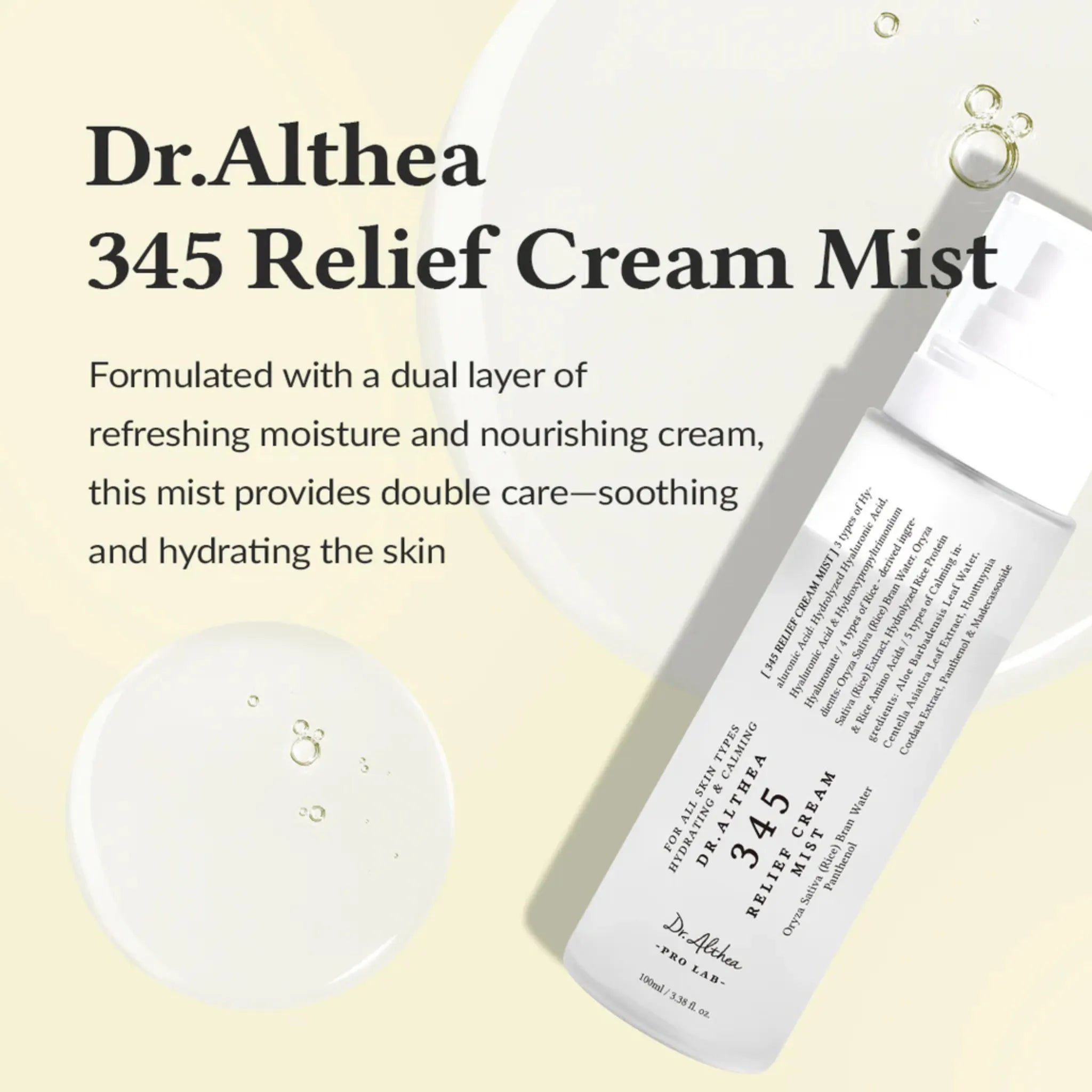 345 Relief Cream Mist - Mist Hidratant 2-în-1 cu Efect Calmant și Reparare a Barierei