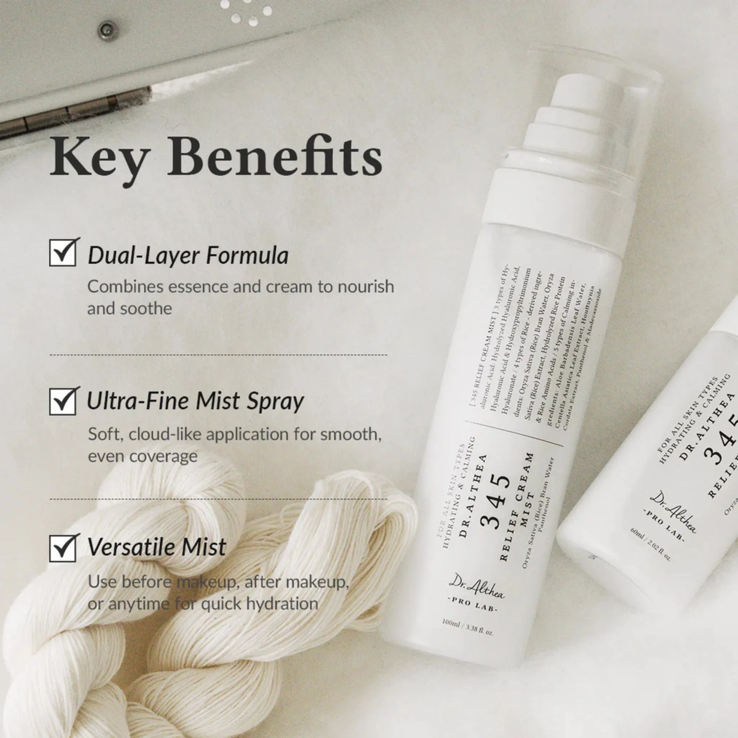 345 Relief Cream Mist - Mist Hidratant 2-în-1 cu Efect Calmant și Reparare a Barierei