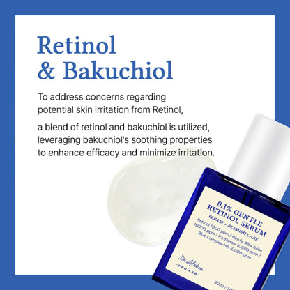 0.1% Gentle Retinol Serum - Ser cu Retinol 0.1% și Bakuchiol pentru Textură Uniformă