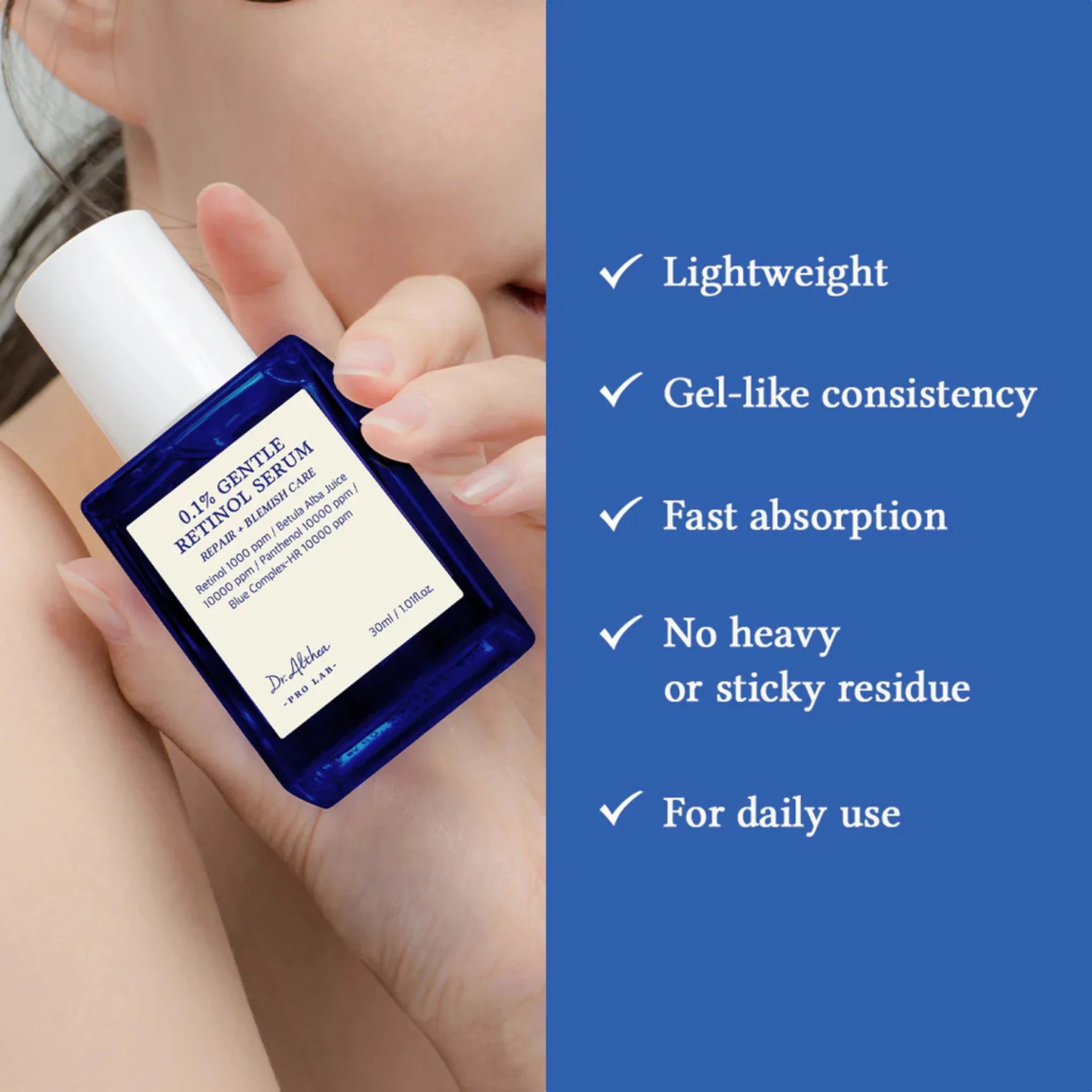 0.1% Gentle Retinol Serum - Ser cu Retinol 0.1% și Bakuchiol pentru Textură Uniformă