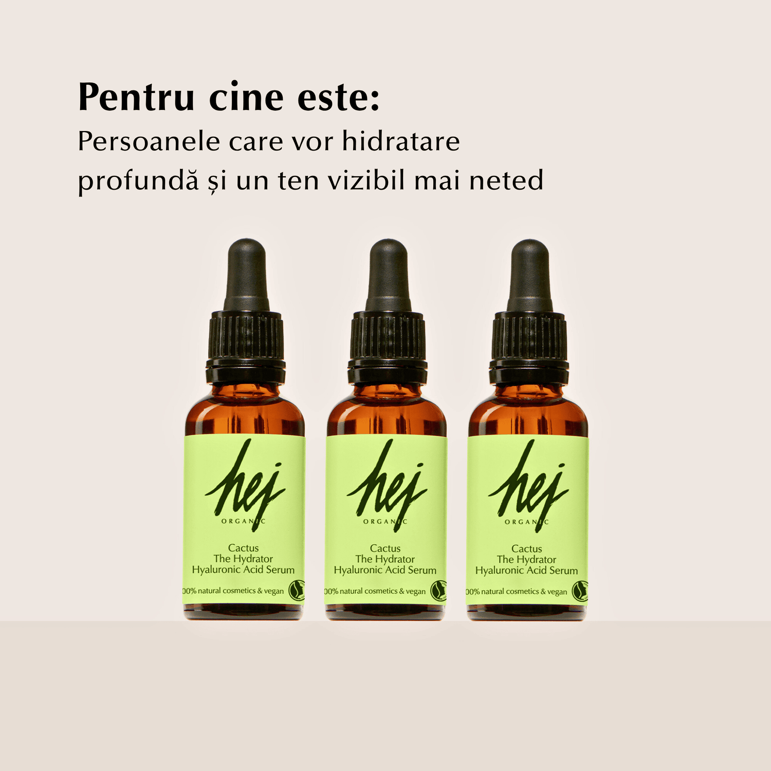 CACTUS - Ser Hidratant cu Acid Hialuronic, Aloe Vera și Cactus