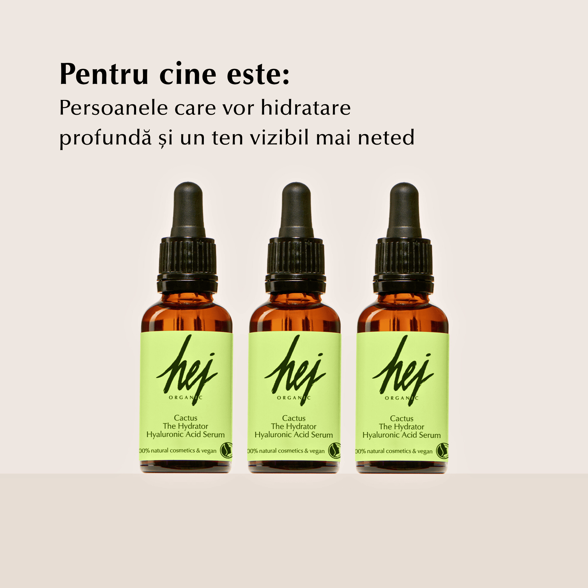 CACTUS - Ser Hidratant cu Acid Hialuronic, Aloe Vera și Cactus