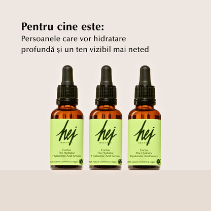CACTUS - Ser Hidratant cu Acid Hialuronic, Aloe Vera și Cactus