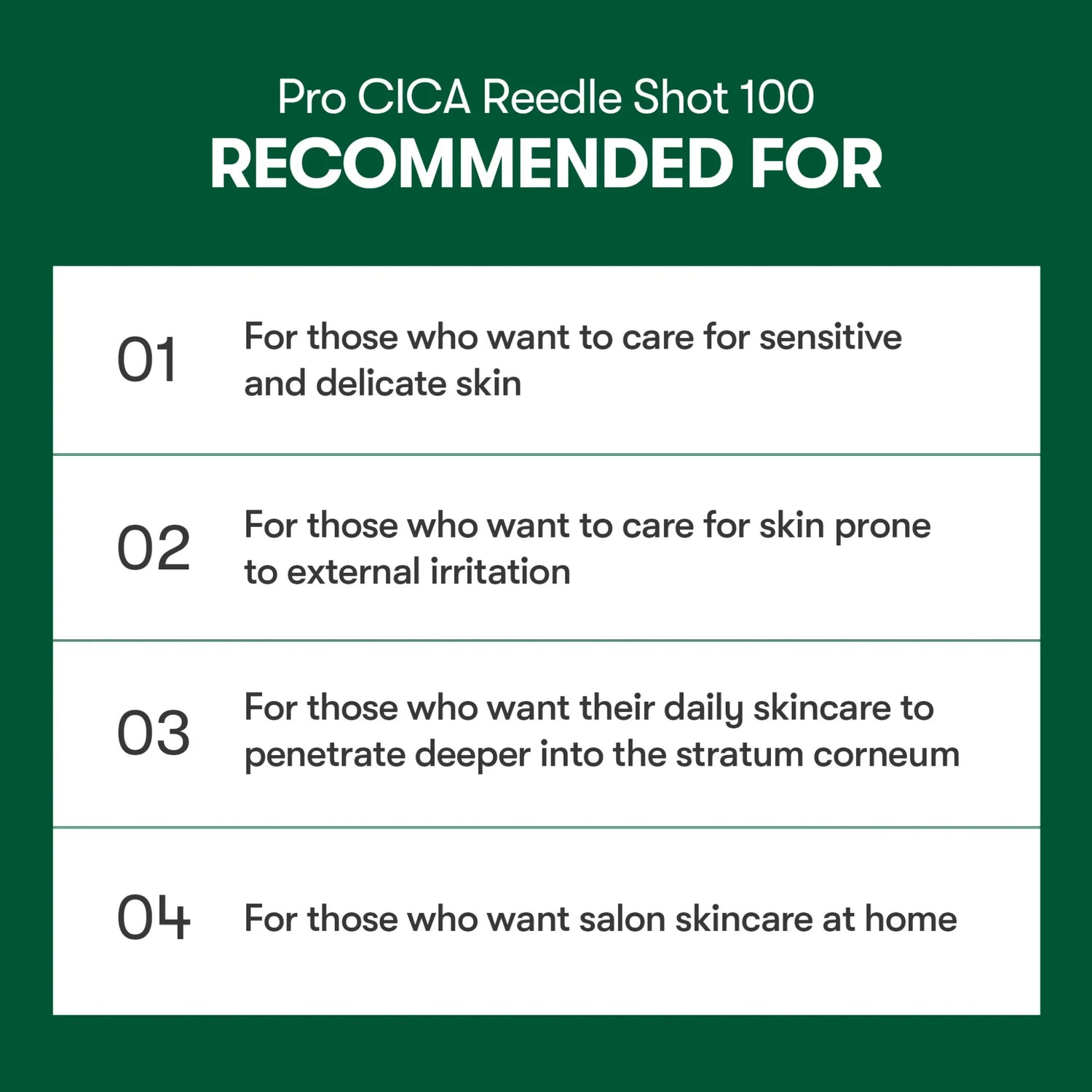 100 Pro Cica Reedle Shot (10 plicuri) - Booster Calmant Travel Size cu Spicule pentru Ten Sensibil