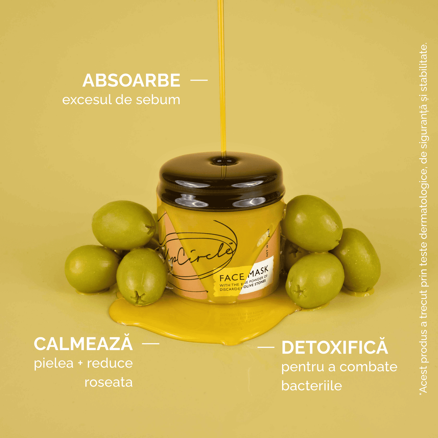 Mască de Față Detoxifiantă cu Argilă de Caolin și Pudră de Măsline
