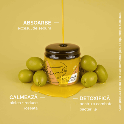 Mască de Față Detoxifiantă cu Argilă de Caolin și Pudră de Măsline