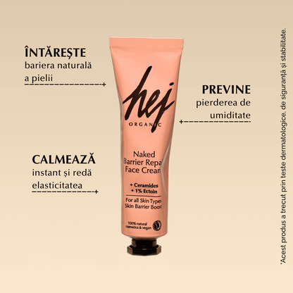NAKED - Cremă Reparatoare pentru Bariera Pielii cu Ceramide, Ectoin și Fermente