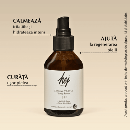 SENSITIVE - Toner Exfoliant Blând cu PHA, Ovăz și Mușețel