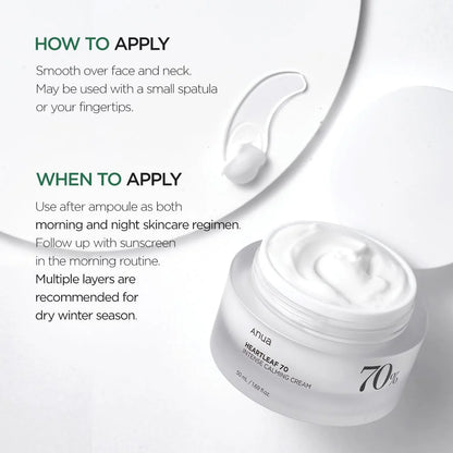 Cremă Intens Calmantă cu 70% Heartleaf + Ceramide