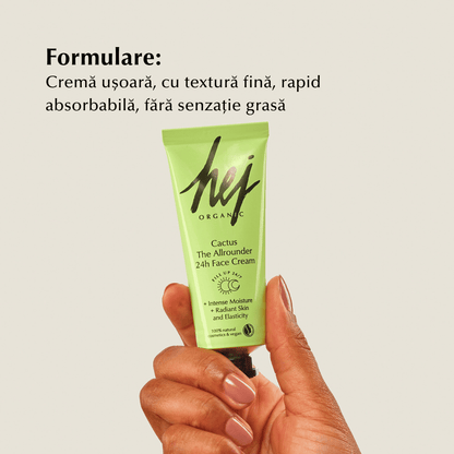 CACTUS - Cremă de Față 24h cu Cactus, Acid Hialuronic și Aloe Vera
