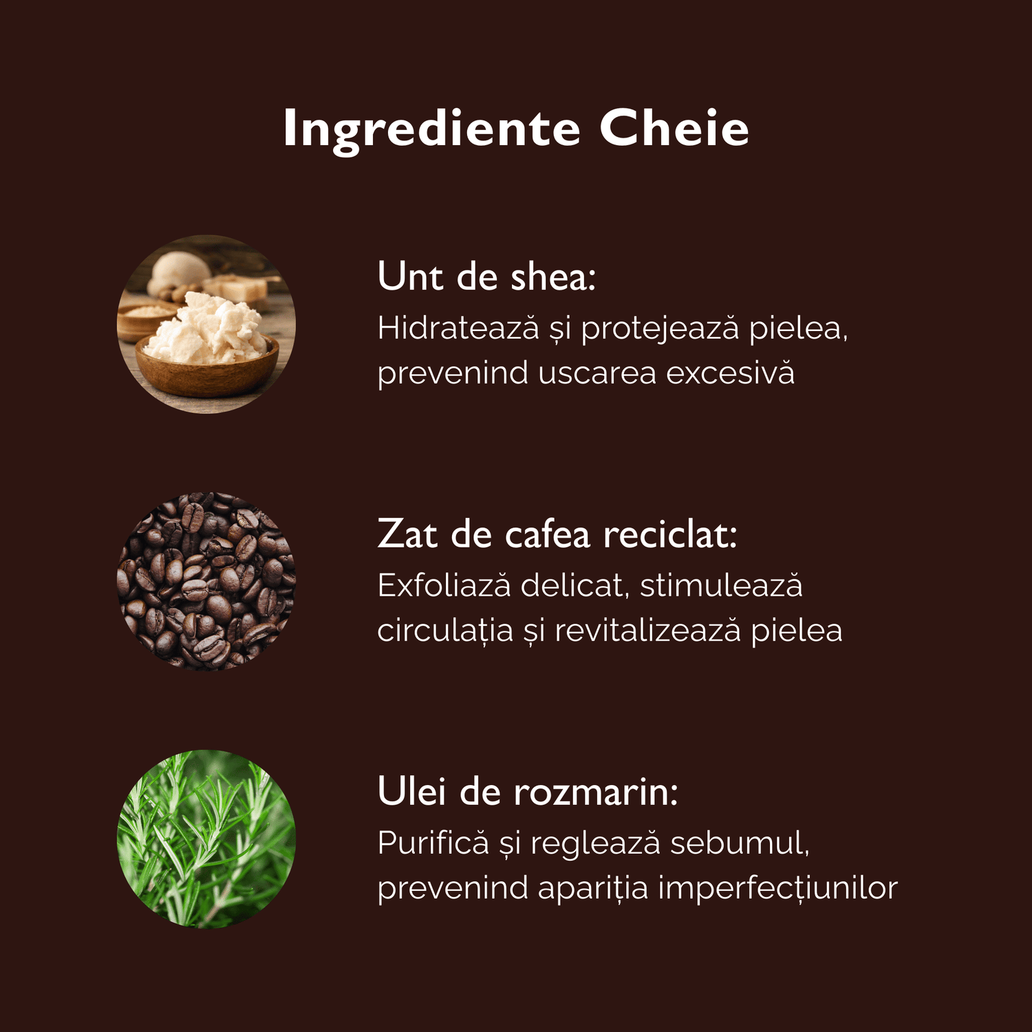 Scrub Exfoliant pentru Acnee cu Cafea și Ulei de Rozmarin