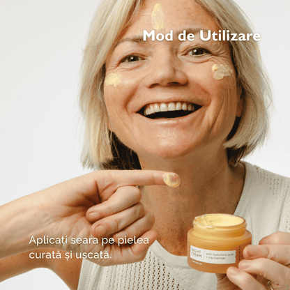 Cremă de Noapte Regenerantă cu Acid Hialuronic + Niacinamide
