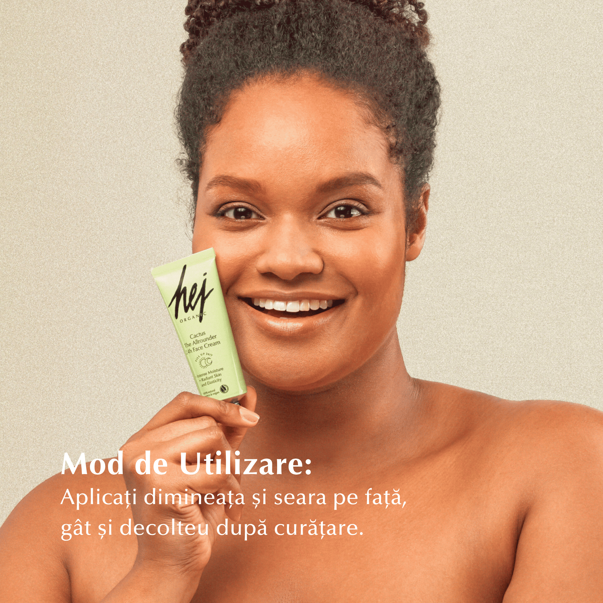 CACTUS - Cremă de Față 24h cu Cactus, Acid Hialuronic și Aloe Vera