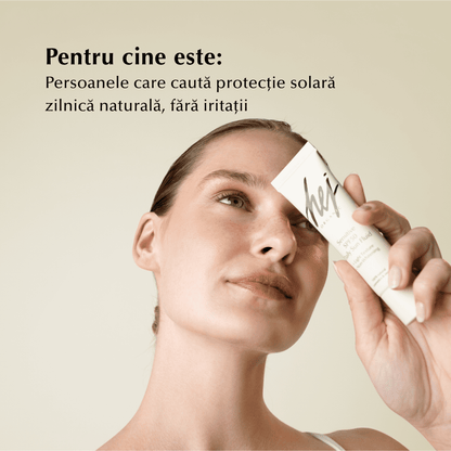 SENSITIVE - Cremă SPF50 cu Filtre Minerale, Ovăz și Mușețel