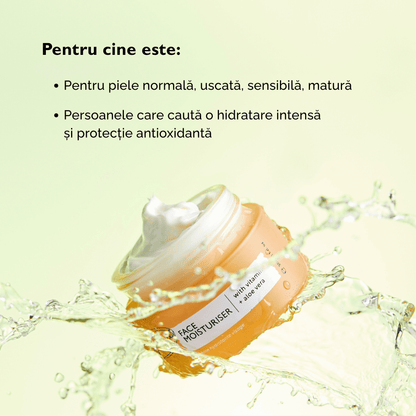Cremă Hidratantă pentru Față cu Vitamina E + Aloe Vera