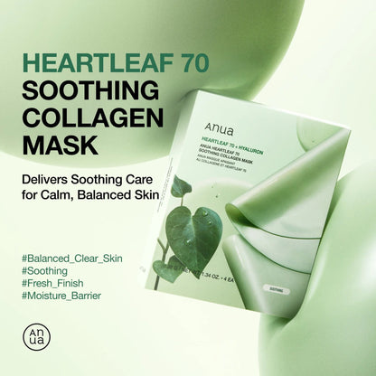 Mască Calmantă cu 70% Heartleaf, Colagen și Acid Hialuronic